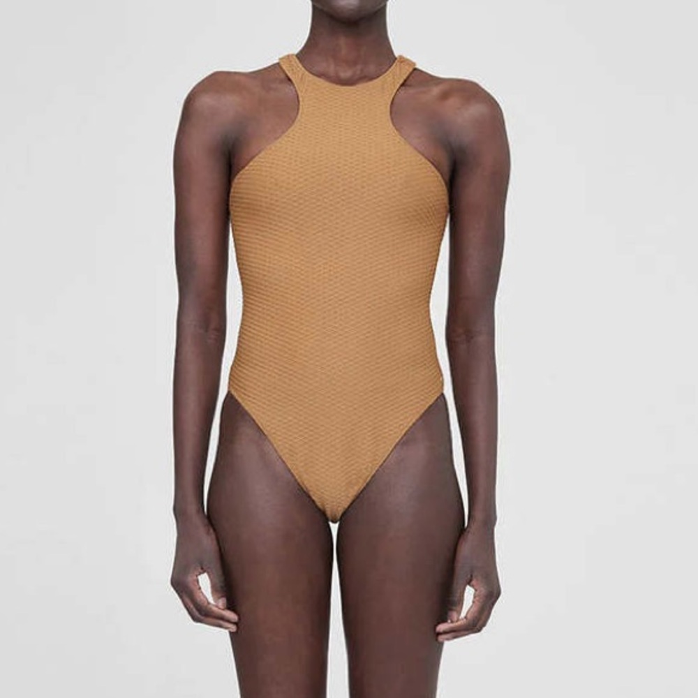 Anine Bing Camel One Piece Swimsuit